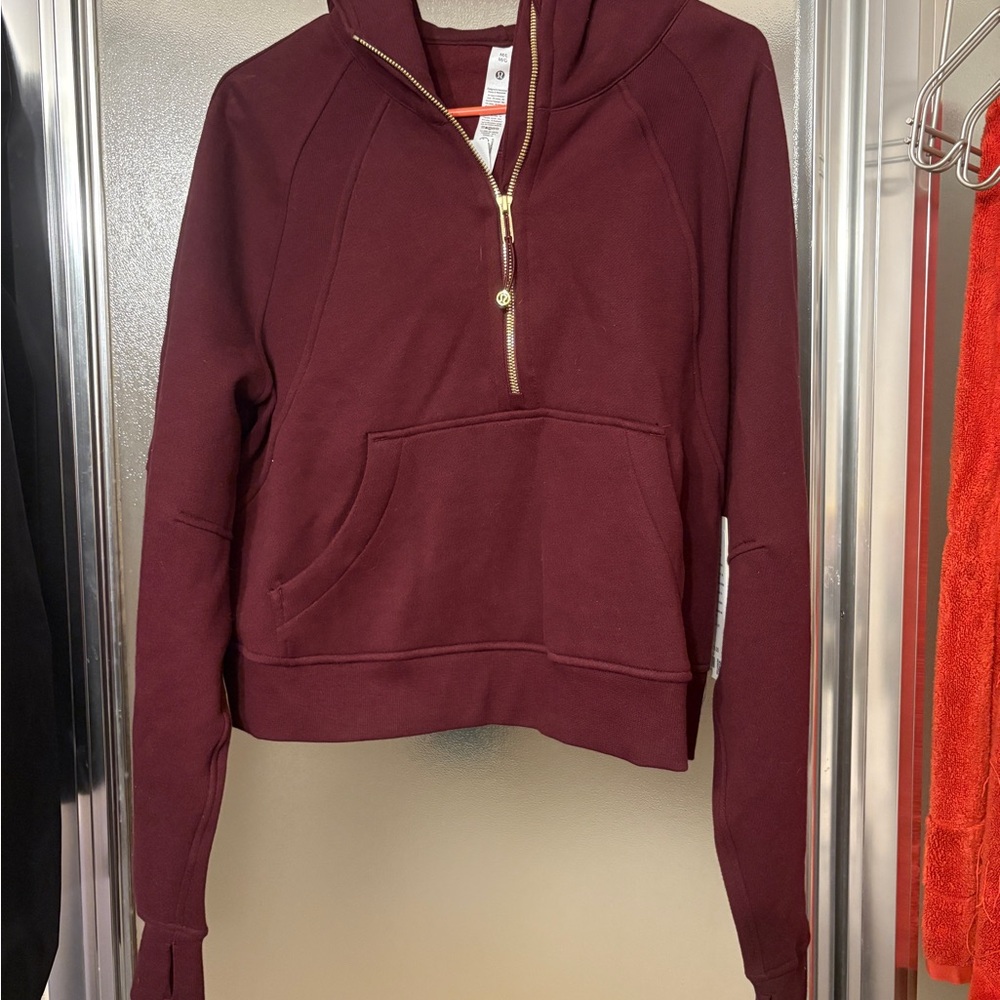 Lululemon Athletica Burgundy Scuba Half-Zip Hoodie